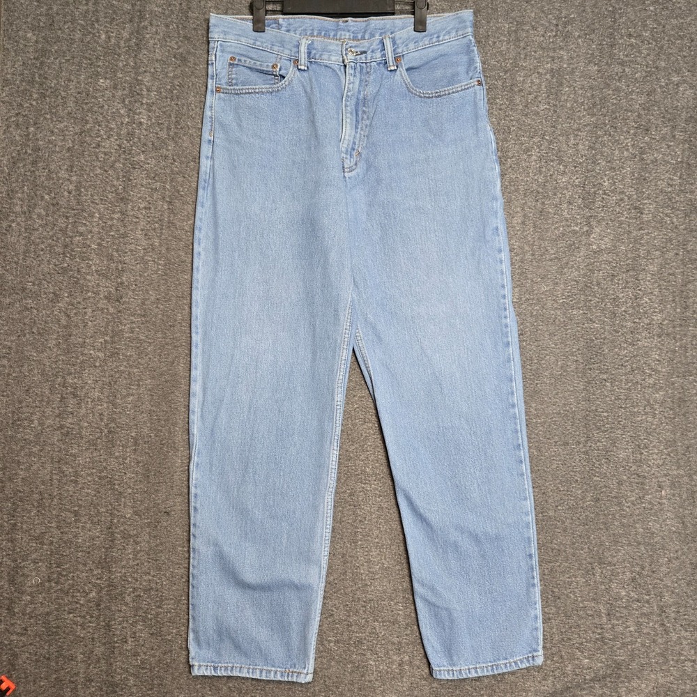 Levi 550 Men's Jeans Relaxed Tapered Sz 34x32 (L31) Light Blue Wash‎ Denim